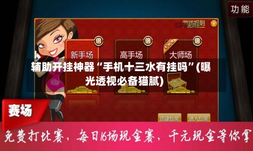 辅助开挂神器“手机十三水有挂吗”(曝光透视必备猫腻)