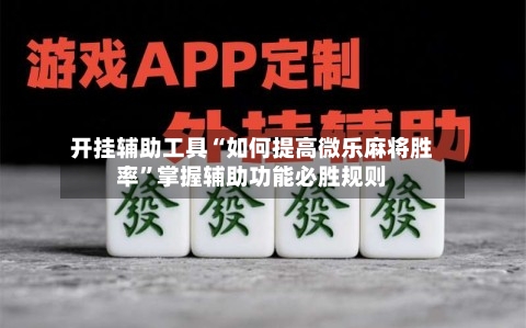开挂辅助工具“如何提高微乐麻将胜率	”掌握辅助功能必胜规则-第2张图片