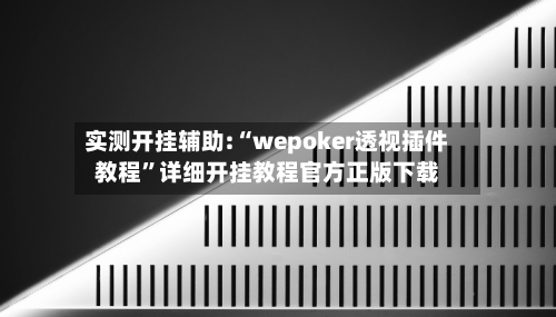实测开挂辅助:“wepoker透视插件教程”详细开挂教程官方正版下载-第2张图片
