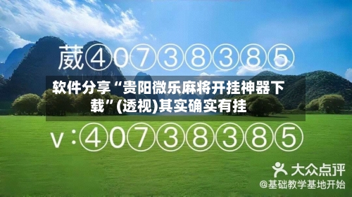 软件分享“贵阳微乐麻将开挂神器下载”(透视)其实确实有挂