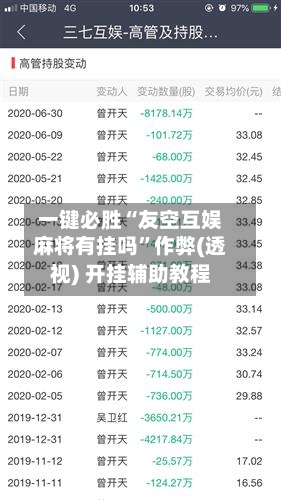 一键必胜“友空互娱麻将有挂吗”作弊(透视) 开挂辅助教程-第2张图片