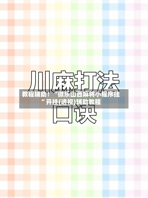 教程辅助！“微乐山西麻将小程序挂”开挂(透视)辅助教程-第3张图片