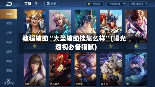 教程辅助“大圣辅助挂怎么样”(曝光透视必备猫腻)