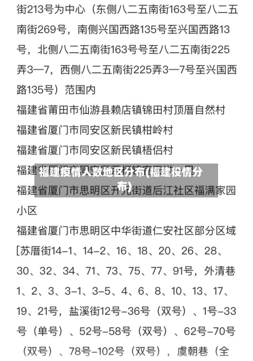 福建疫情人数地区分布(福建役情分布)