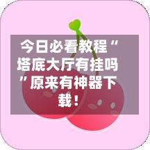 今日必看教程“塔底大厅有挂吗	”原来有神器下载！-第2张图片