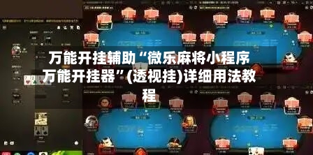 万能开挂辅助“微乐麻将小程序万能开挂器”(透视挂)详细用法教程-第3张图片