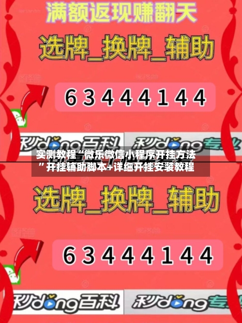 实测教程“微乐微信小程序开挂方法”开挂辅助脚本+详细开挂安装教程-第2张图片