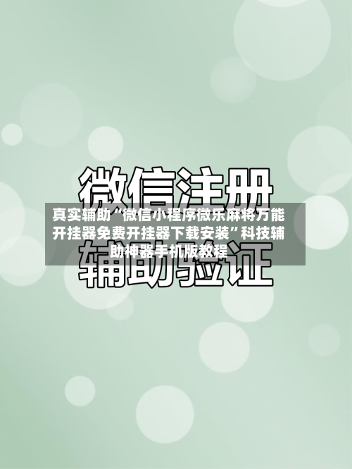 真实辅助“微信小程序微乐麻将万能开挂器免费开挂器下载安装”科技辅助神器手机版教程