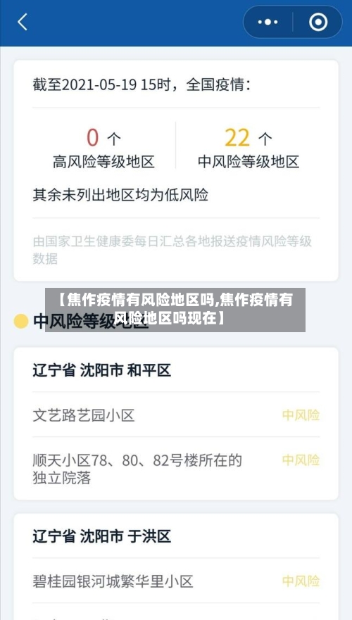 【焦作疫情有风险地区吗,焦作疫情有风险地区吗现在】