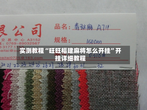 实测教程“旺旺福建麻将怎么开挂”开挂详细教程