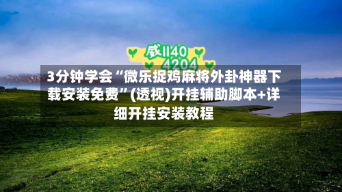 3分钟学会“微乐捉鸡麻将外卦神器下载安装免费”(透视)开挂辅助脚本+详细开挂安装教程-第2张图片