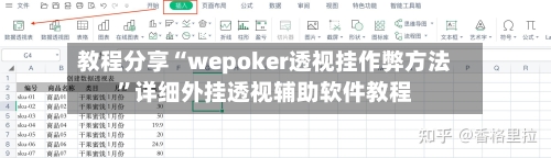 教程分享“wepoker透视挂作弊方法	”详细外挂透视辅助软件教程-第2张图片