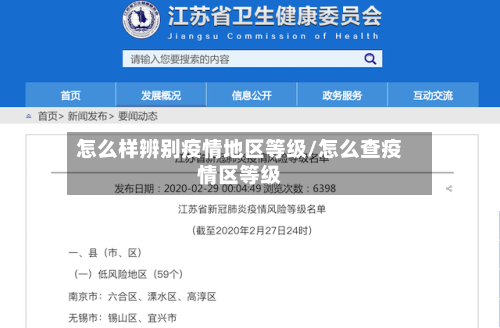 怎么样辨别疫情地区等级/怎么查疫情区等级
