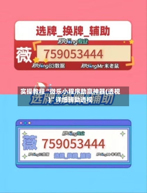 实操教程“微乐小程序助赢神器(透视)”详细辅助透视-第2张图片