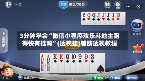3分钟学会“微信小程序欢乐斗地主跑得快有挂吗”(透视挂)辅助透视教程-第2张图片