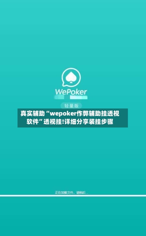 真实辅助“wepoker作弊辅助挂透视软件	”透视挂!详细分享装挂步骤-第2张图片