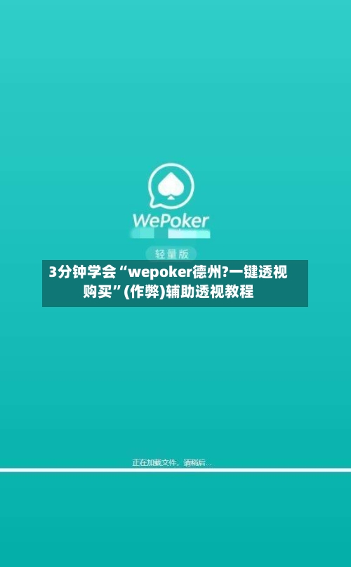 3分钟学会“wepoker德州?一键透视购买	”(作弊)辅助透视教程-第3张图片