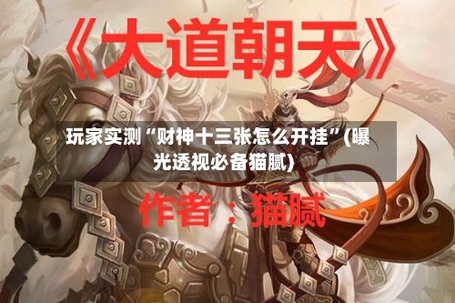 玩家实测“财神十三张怎么开挂	”(曝光透视必备猫腻)-第2张图片