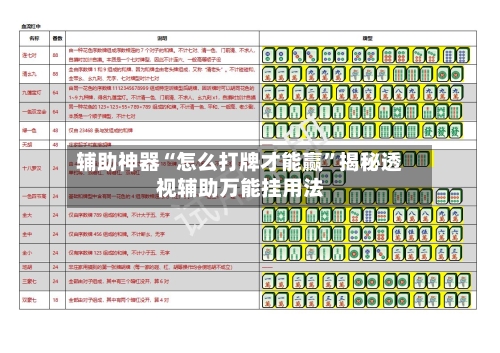 辅助神器“怎么打牌才能赢	”揭秘透视辅助万能挂用法-第2张图片