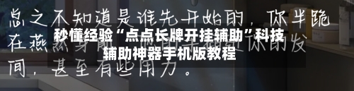 秒懂经验“点点长牌开挂辅助”科技辅助神器手机版教程-第2张图片