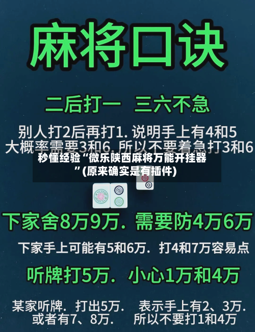 秒懂经验“微乐陕西麻将万能开挂器”(原来确实是有插件)