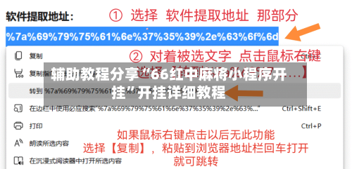 辅助教程分享“66红中麻将小程序开挂”开挂详细教程-第3张图片