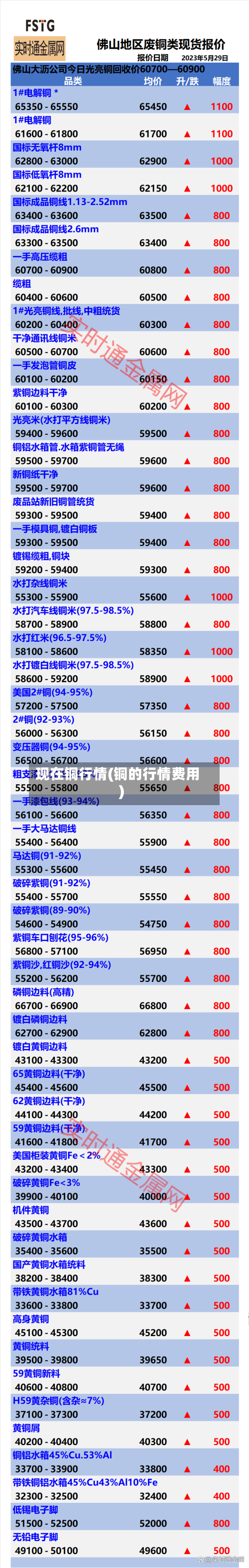 现在铜行情(铜的行情费用)
