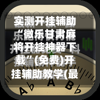 实测开挂辅助“微乐甘肃麻将开挂神器下载”(免费)开挂辅助教学(最新辅助开挂教程)-第2张图片