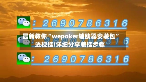 最新教你“wepoker辅助器安装包	”透视挂!详细分享装挂步骤-第2张图片