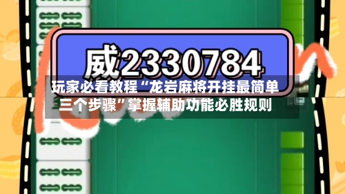 玩家必看教程“龙岩麻将开挂最简单三个步骤”掌握辅助功能必胜规则