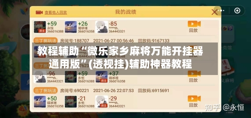 教程辅助“微乐家乡麻将万能开挂器通用版	”(透视挂)辅助神器教程-第2张图片