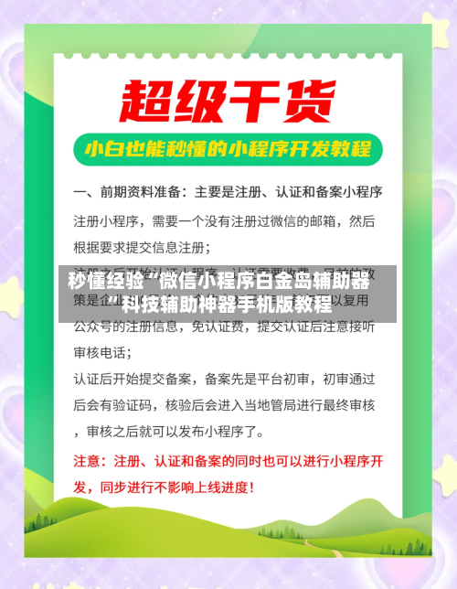 秒懂经验“微信小程序白金岛辅助器”科技辅助神器手机版教程