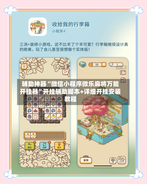 辅助神器“微信小程序微乐麻将万能开挂器”开挂辅助脚本+详细开挂安装教程-第2张图片