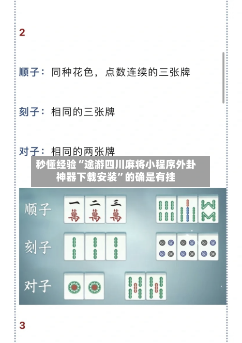 秒懂经验“途游四川麻将小程序外卦神器下载安装”的确是有挂
