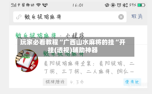 玩家必看教程“广西山水麻将的挂“开挂(透视)辅助神器