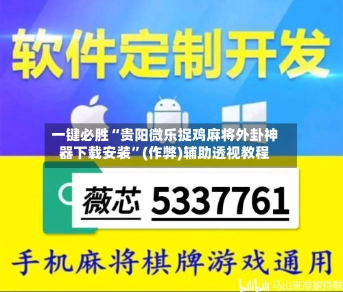 一键必胜“贵阳微乐捉鸡麻将外卦神器下载安装”(作弊)辅助透视教程