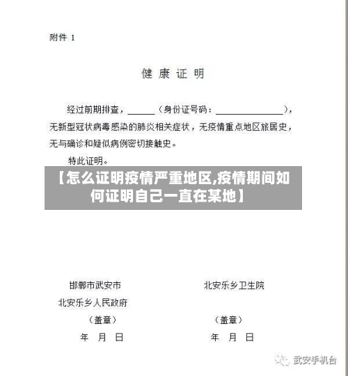 【怎么证明疫情严重地区,疫情期间如何证明自己一直在某地】-第2张图片
