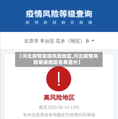 【河北疫情是啥风险地区,河北疫情风险等级地区名单是什】